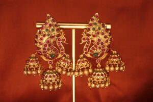 Resham Peacock Jhumka